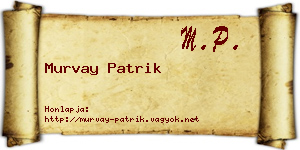 Murvay Patrik névjegykártya